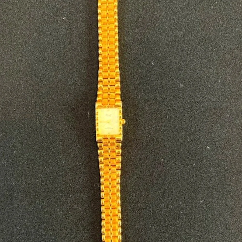VINTAGE ACUET | Gold-tone bracelet watch-NEW Battery
